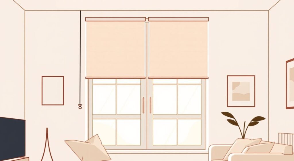 A modern, minimalist window treatment in a chic, well-lit room. The Magdalena24 cordless roller blinds hang sleekly, their clean lines and neutral tones complementing the contemporary decor. Soft, diffused natural light filters through the fabric, creating a warm, inviting ambiance. The simple, intuitive operation of the cordless mechanism adds to the overall sense of refinement and ease of use. This smart, safety-conscious window solution seamlessly blends form and function, perfectly suited for the "Bezpieczeństwo i wygoda — systemy bezsznurkowe i smart" section of the article. A modern, minimalist window treatment in a chic, well-lit room. The Magdalena24 cordless roller blinds hang sleekly, their clean lines and neutral tones complementing the contemporary decor. Soft, diffused natural light filters through the fabric, creating a warm, inviting ambiance. The simple, intuitive operation of the cordless mechanism adds to the overall sense of refinement and ease of use. This smart, safety-conscious window solution seamlessly blends form and function, perfectly suited for the "Bezpieczeństwo i wygoda — systemy bezsznurkowe i smart" section of the article.